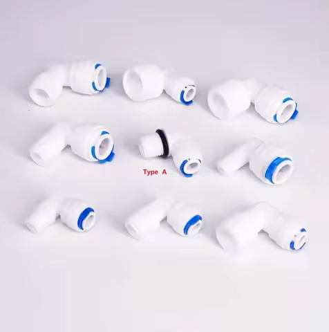 5pcs Fit for 1/4" 3/8" OD Tube Pushfit To BSP Male Thread Elbow L Connector Fitting Aquarium Reverse