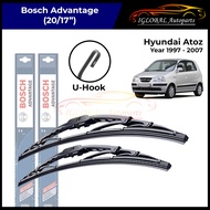 Hyundai Atos Year 1997-2007 Bosch Advantage Windshield Wiper Set (20/17'')