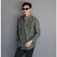 KEMEJA FENNEL GREEN MINT LONG PLAIN SHIRT