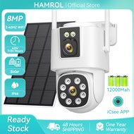 Hamrol AOV Surya Outdoor Kamera 8MP CCTV Dual Lens PTZ Camera HP Jarak Jauh Waterproof WIFI Kamera