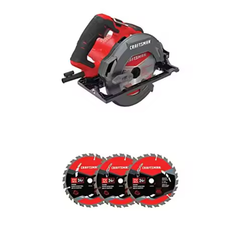 7-1/4-Inch Circular Saw 15-Amp with Circular Saw Blade 24-Tooth Carbide 3-Pack CMES510 and CMAS37252