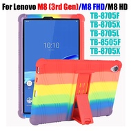 For Lenovo Tab M8 TabM8 HD FHD (2nd Gen) (3rd Gen),Super Soft Silicone Stand Cover Adjustable Bracke