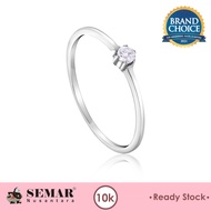 Cincin Emas Little Solitaire White Gold 10K Semar Nusantara