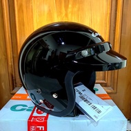 Helm Cargloss Retro 100% Original Black Glossy Tanpa Kaca