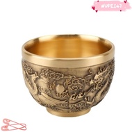 WUPEI47G9 Hundred Blessings Cup, Retro Gold Dragon Phoenix Cup, Vintage Desktop Ornament Traditional