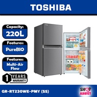 TOSHIBA 220L 2-Door Refrigerator Fridge Peti Sejuk GR-RT230WE-PMY(SS) INVERTER