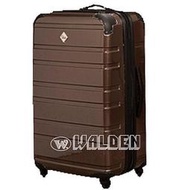 《葳爾登》20吋GATE輕硬殼鏡面旅行箱防水360度行李箱摔不破登機箱20吋G9橫紋咖啡色