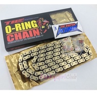 Y15 / Y15ZR - Rantai Oring Emas/Gold - 428H x 124L 132L - Oring Chain - TIE RACING KING
