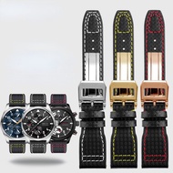 【Watch aesthetics】 HighCarbon fiber leather watch strap For Iwc pilot Mark 18 Portugal watchband men 39;s accessories 20mm 21mm 22mm Wristban