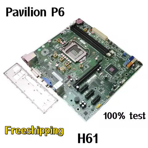 642201-001 For HP Pro 3300 Pavilion P6 Desktop Motherboard H-CUPERTINO-H61-uATX LGA 1155 H61 Mainboa