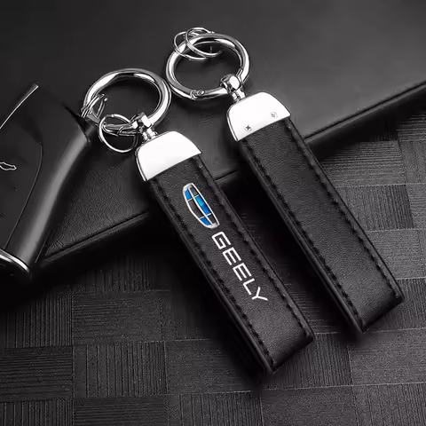 Car Key Cover Pendant Keychain PU Leather Keyring For Geely Geometry C Coolray GX3 Binray LC Panda E
