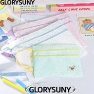 GLORYSUNY File Bag, Three Layers Polka Dot Design Handbag, Multi-functional Large Capacity A4/A5 Exa