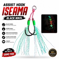 Fishing Bait Assist HOOK 8/10/12/14/16/18/20 Gram Double Assist Black Hook Micro Jig Phosphor Gid Re