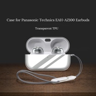Transparent TPU Case for Panasonic Technics EAH-AZ100 Wireless Earphones with Strap Ultra-Thin Clear