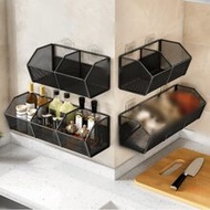 1pc Metal Wall Mounted Storage Basket - Multi-Purpose Hanging Organizer For Kitchen And Bathroom - M
