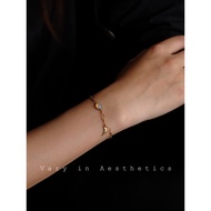 Through Natural Fire Opal Opal Opal Opal Light Luxury Exquisite Retro French Non-Fade Bracelet Brace