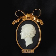 CHANEL COCO 卡美歐胸針 復古風 金色 黑色 米白 vintage