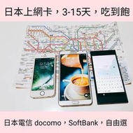 台南可面交，日本上網卡，SoftBank&amp; docomo雙頻卡15天，日本上網卡，吃到飽，不降速，可分享