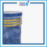 ☇◑ ✿ ◴ [saraurnsph] Blue Colored Marble Urn Cultured Marble Blue Urn Marble Urn for Adult Human Ash