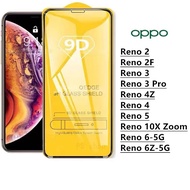 Full Glue 9D Tempered Glass Film OPPO Reno 2 Reno 2F Reno 3/3 Pro Reno 4 Reno 4Z Reno 5 Reno 6 Reno 6Z Reno 10X Zoom