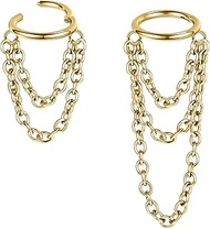 2 Pcs Dangle Cartilage Earring Hoop with Chain Helix Hoop Earrings Helix Hoops Helix Ring Cartilage 