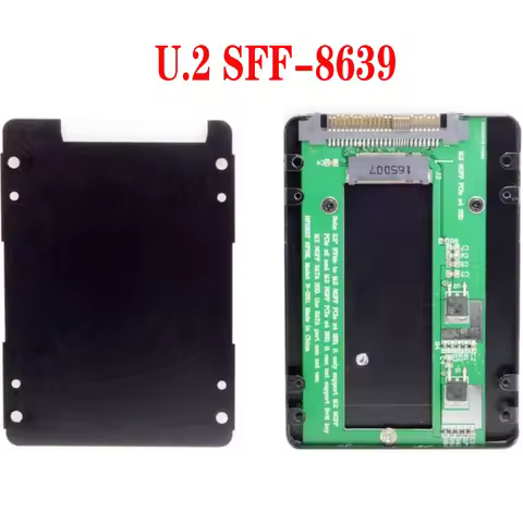 M.2 NVME PCIe SSD to U.2 SFF-8639 2.5' Hard Disk Enclosure Case Converter Adapter (U.2 SFF-8639 Is N