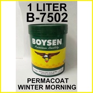 ✗ ∣ ∰ BOYSEN B-7502 PERMACOAT SEMI GLOSS LATEX WINTER MORNING 1 LITER ----------------- 1 LITER B75