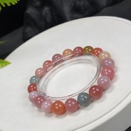 糖果鹽源瑪瑙手串9.5mm鹽源串珠手錬天然油潤細膩多彩單圈女款