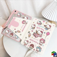 Cute Hello Kitty flying a plane 720° rotating Three folds ipad case Air7 M3 Gen11-A16 2025/Air6/5/4 