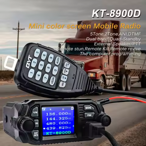 QYT KT-8900D 144/430MHz 2M 70CM Dual Band Walkie Talkie VHF UHF 25W 200Channels Mini FM Amateur Mobi