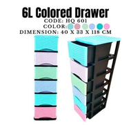 [ONHAND ] [ SALE ] COLORED DRAWER/ HQ 601 LM HQ-601 Storage Drawer Baby durabox Colored Drawer DURABOX 5Layer/ 6Layer Storage/ STORAGE DRAWER  [ AVAILABLE NOW ]