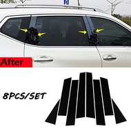 Carbon Fiber/Silver Window Side Pillar Post Sticker For Nissan Qashqai J11 2016-2022 Car Accessories