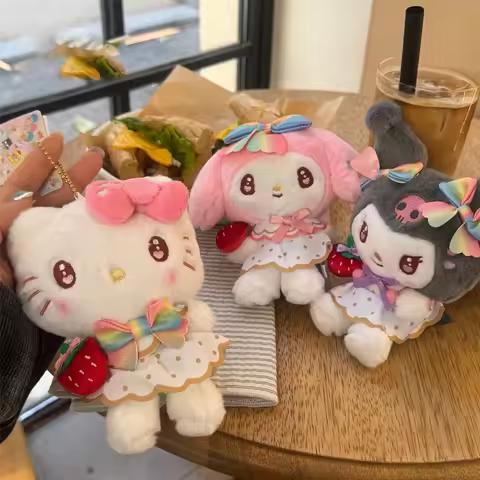 Sanrio Cartoon Anime Plush Dolls Stuffed Animals Bag Hangings Plush Keychains Christmas Birthday Gra