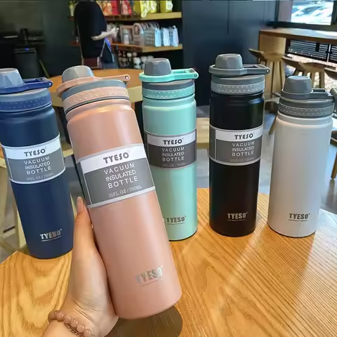 530/750ML Tyeso Thermos Bottle Stainless Steel Vacuum Flask Insulated Water Bottle Travel Cup For ch