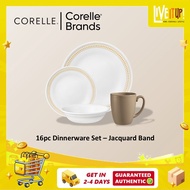 CORELLE 16pc Dinnerware Set - Jacquard Band