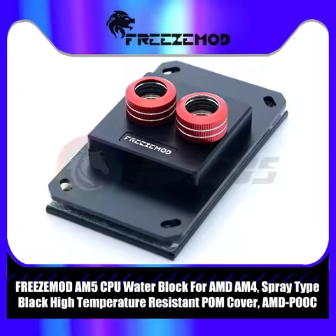 FREEZEMOD AM5 CPU Water Block For AMD AM4, Spray Type Black High Temperature Resistant POM Cover, AM