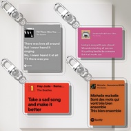 GANTUNGAN The Beatles Keychain Spotify Lyrics | Spotify The Beatles UV Printed Lyrics Keychain 2 Sid