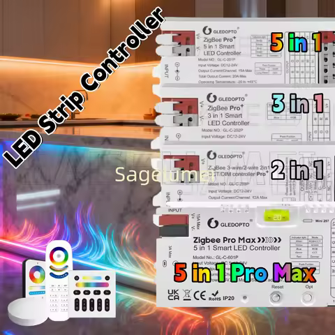 5 in 1 601P ZigBee 3.0 Pro+ LED Controller GLEDOPTO RGB CCT RGBW RGBCCT Strip Light Smart APP Voice 
