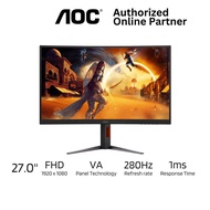 AOC C27G4Z 27" VA 1500R 280Hz 0.3ms sRGB 124% FHD Gaming Monitor Height Adjustment Stand
