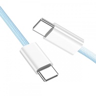 CY USB-C Type C Male to Male PD 27W 65W Power 480Mbps Data Cable White Sleeve for Phone & Tablet & L