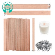 120Pcs Thick Wooden Candle Wicks, 5.1x0.5 Inch Natural Smokeless Wood Wicks for Candle Making