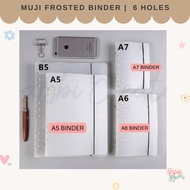 MUJI Frosted Clear A5 / A6 and A7 Binder planner clear binder 6 holes