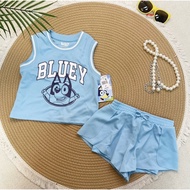 Yistanbao | American Australian Genuine Belle Bluey 3y 4y Girls Vest Hakama Pants Suit Skirt Shorts 