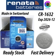RENATA CR1632 3V Lithium Coin Cell Battery Swiss Made 1pc