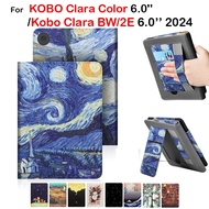 Fashion Painting Ereader Basic E-book Stand Flip Cover For KOBO Clara Color 6.0'' E-book for Kobo Cl