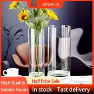 [48H Shipping]Simple Thick Transparent Glass Cylindrical Straight Vase Floor High Vase Wedding Celebration Decoration Drunk Wood Decoration Bottle