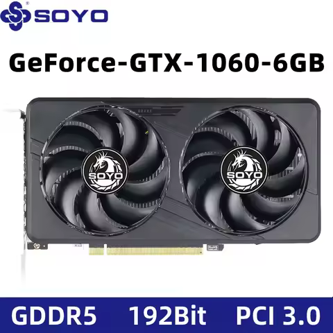 SOYO GTX1060 Graphics Cards 6G/3G DDR5 192bit HDMI compatibility+DP*2 For Desktop Gaming Computer Co