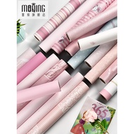 Pink Wallpaper Self-Adhesive Wallpaper Girl Bedroom Warm Waterproof Moisture-Proof Erasable Laundry 