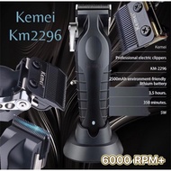 ปัตตาเลี่ยนไร้สาย Kemei KM-2296 มาพร้อมแท่นชาร์จ ดีไซน์สวย(สีดำ) ฟันมาตราฐานสีดำ(Taper) เครื่องแรง ฟันคม