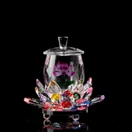 Ly nước hoa sen đại bi chú thủy tinh thủy tinh quan âm vật tư phật cụ Tàng Vương phụng K9 thủy tinh